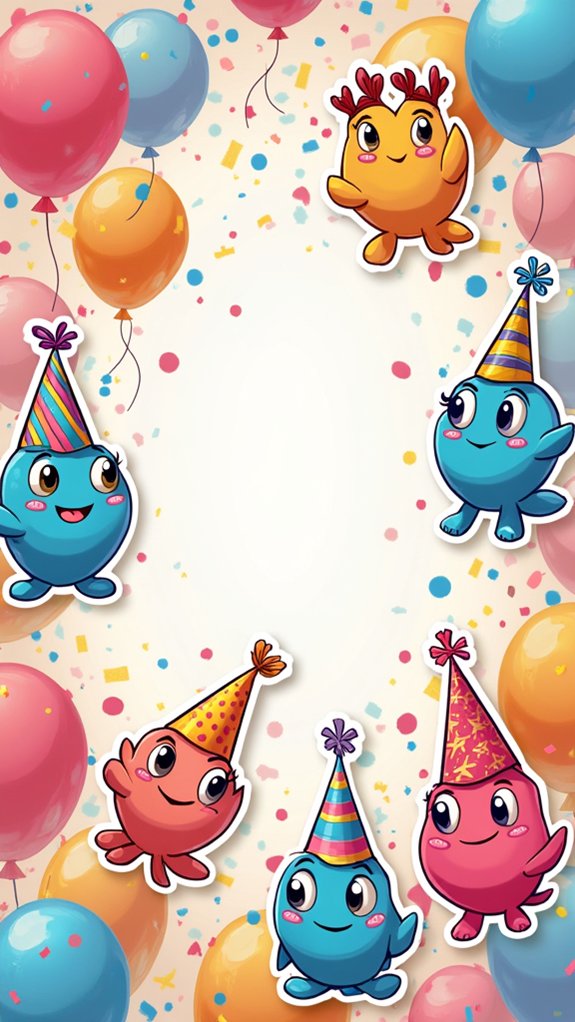 festive balloon party doodles