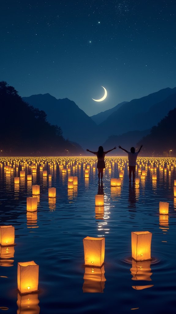 floating lanterns symbolize hope