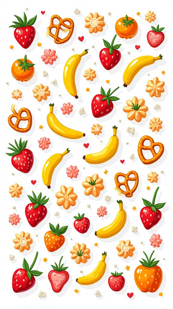 fun colorful fruit doodles