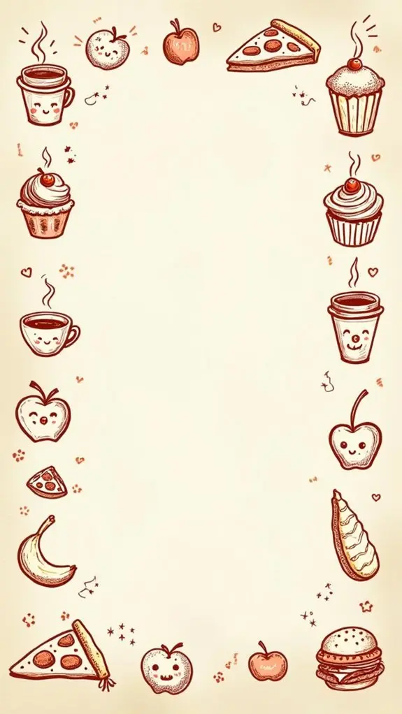 fun food doodle sketches