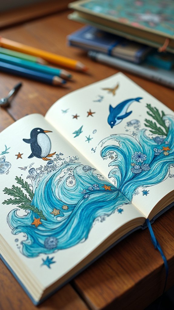 fun sea creature doodles
