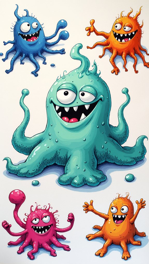 goofy colorful goo monster