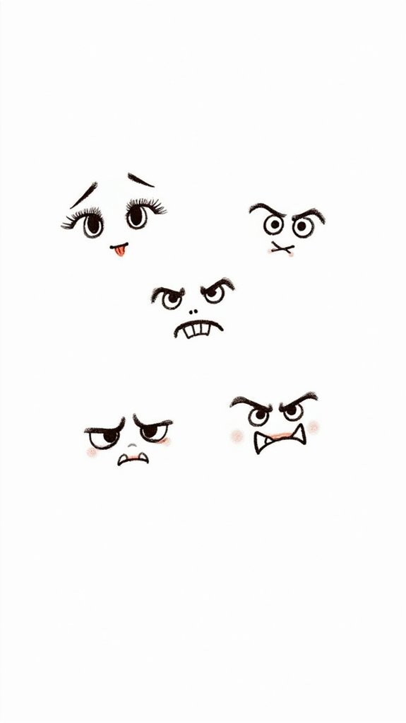 hilarious confused face doodle