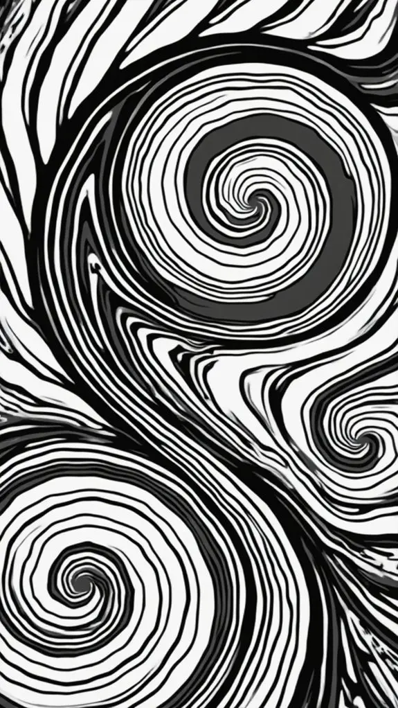 hypnotic op art spiral illusions