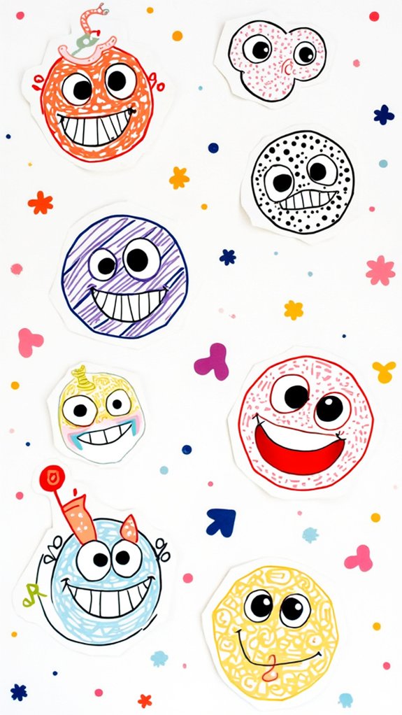 joyful expressive celebration doodle
