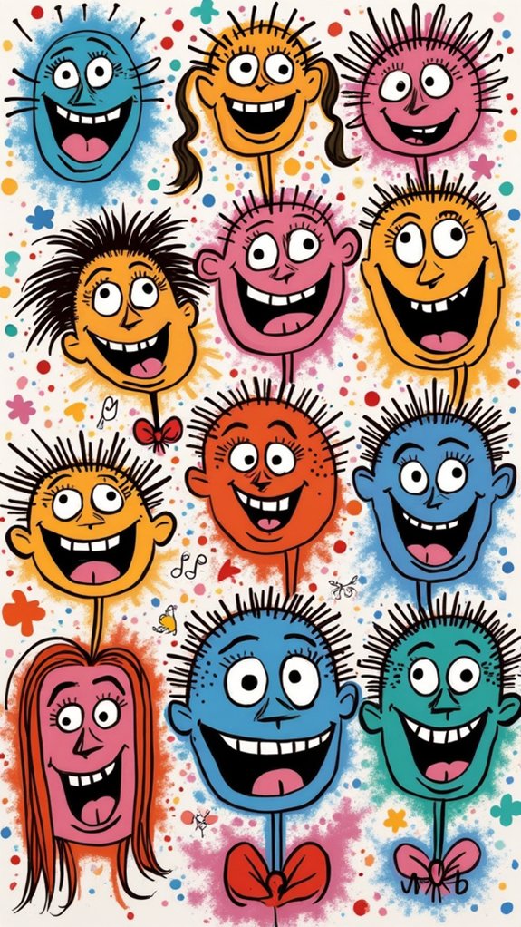 joyful expressive facial features