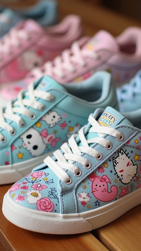kawaii animal doodle sneakers