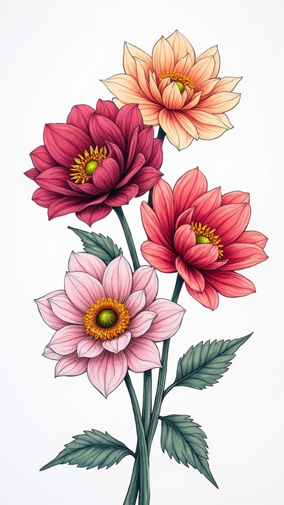 layered flower doodle techniques