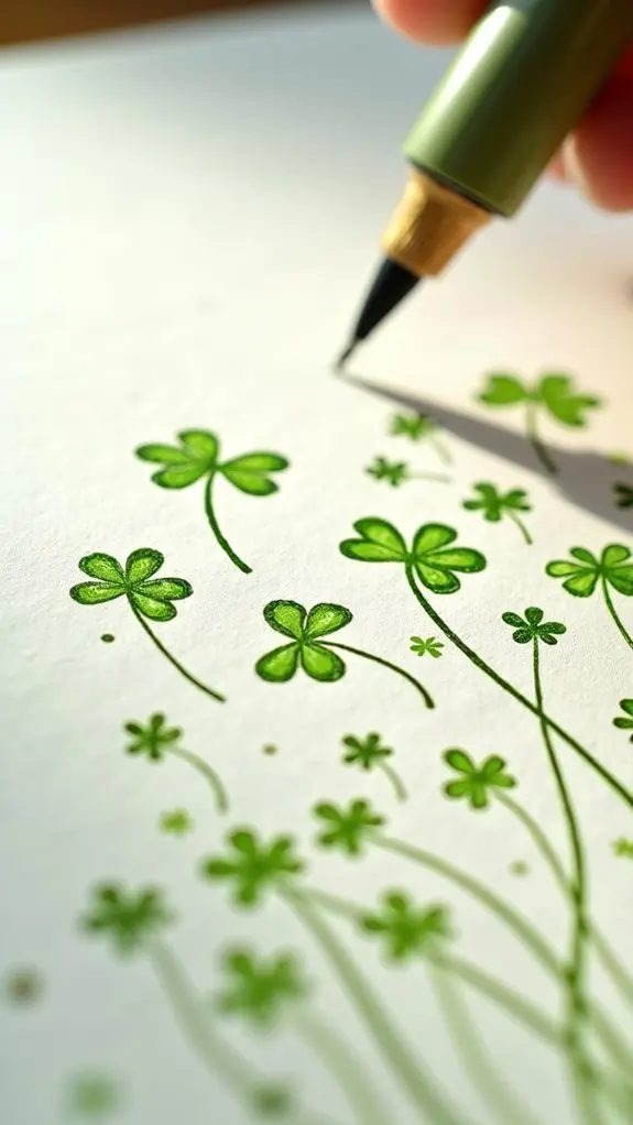 layered teardrop clover patterns