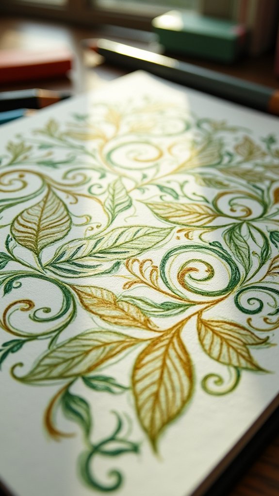 leaf doodles burst with texture