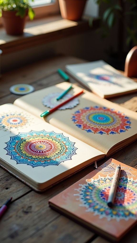 mindful geometric mandala doodling