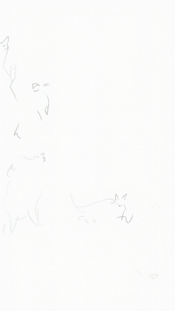 minimalist cat doodle art