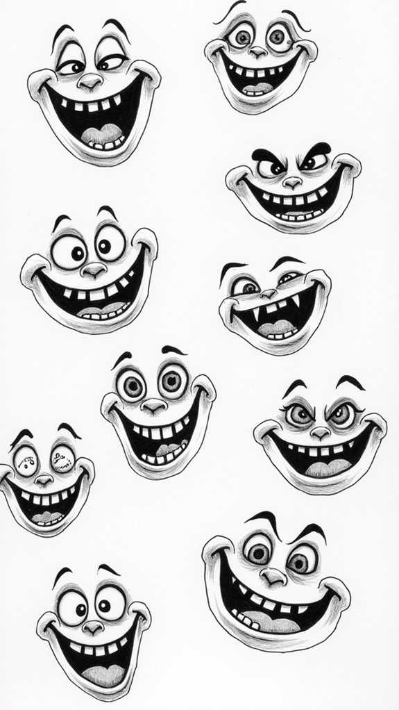 mischievous playful doodle face