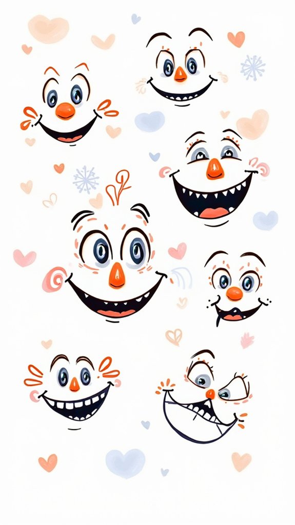 mischievous smirking character doodle
