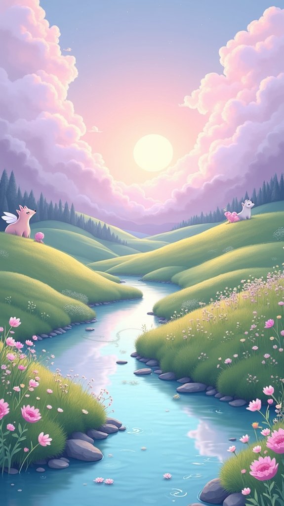 pastel toned whimsical landscapes