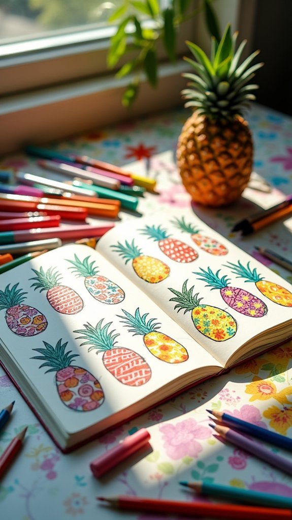 pineapple drawing made easy