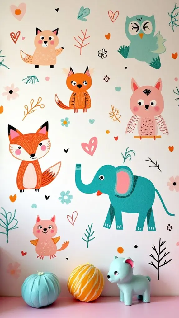 playful animal mural designs