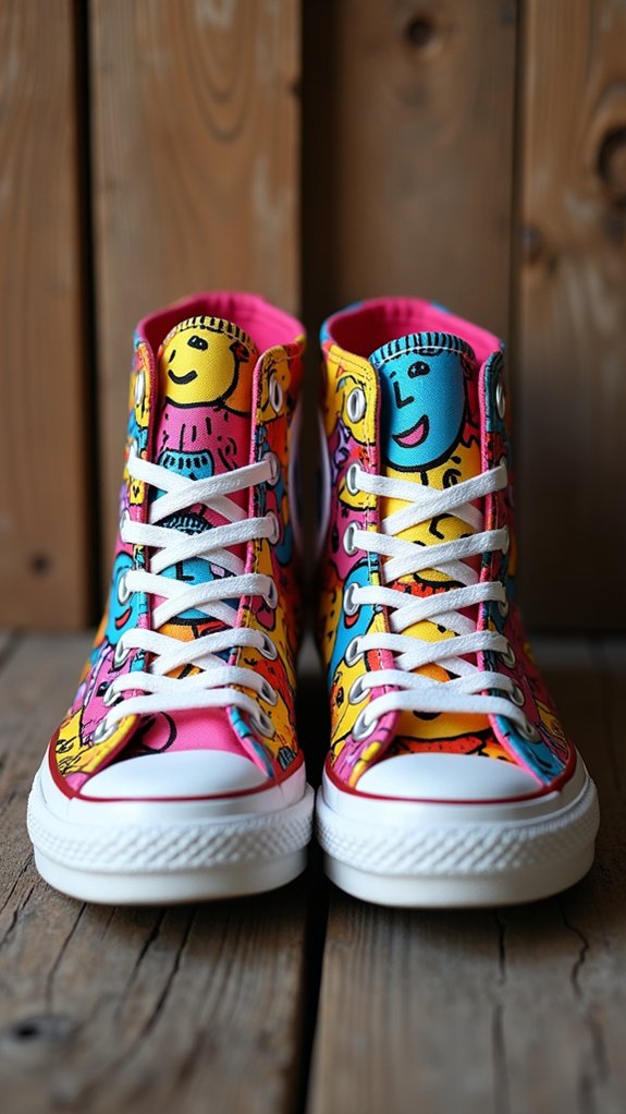 playful cartoon face sneakers