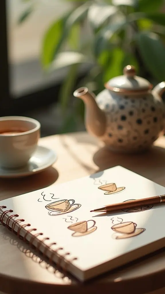 playful coffee and tea doodles