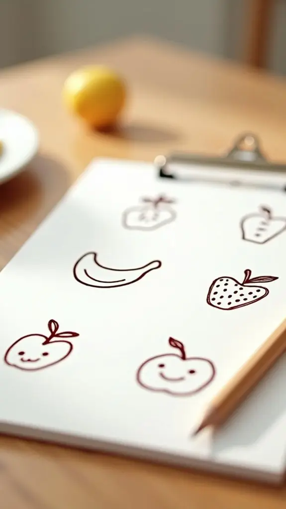 playful fruit doodle designs
