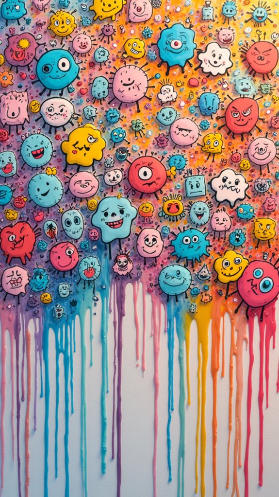 playful layered drips technique