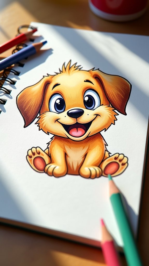 playful puppy doodle expression