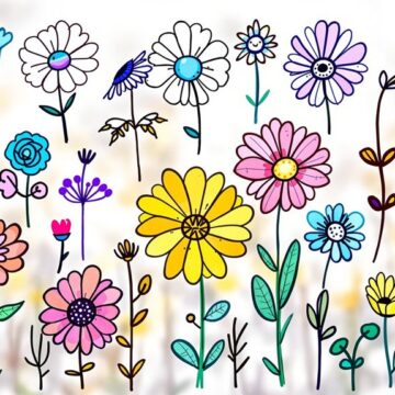 quick and easy flower doodles