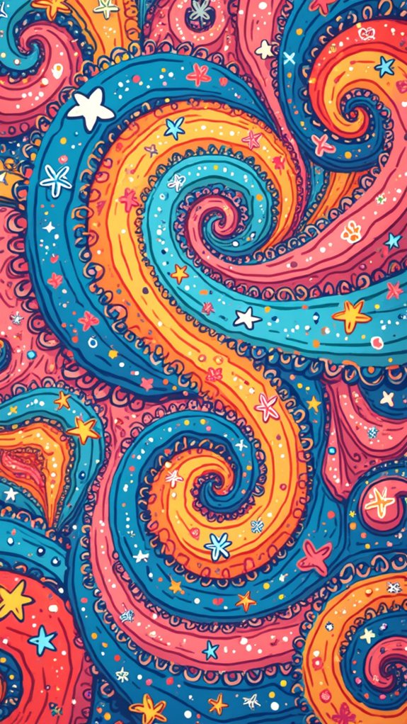retro doodle wallpaper designs