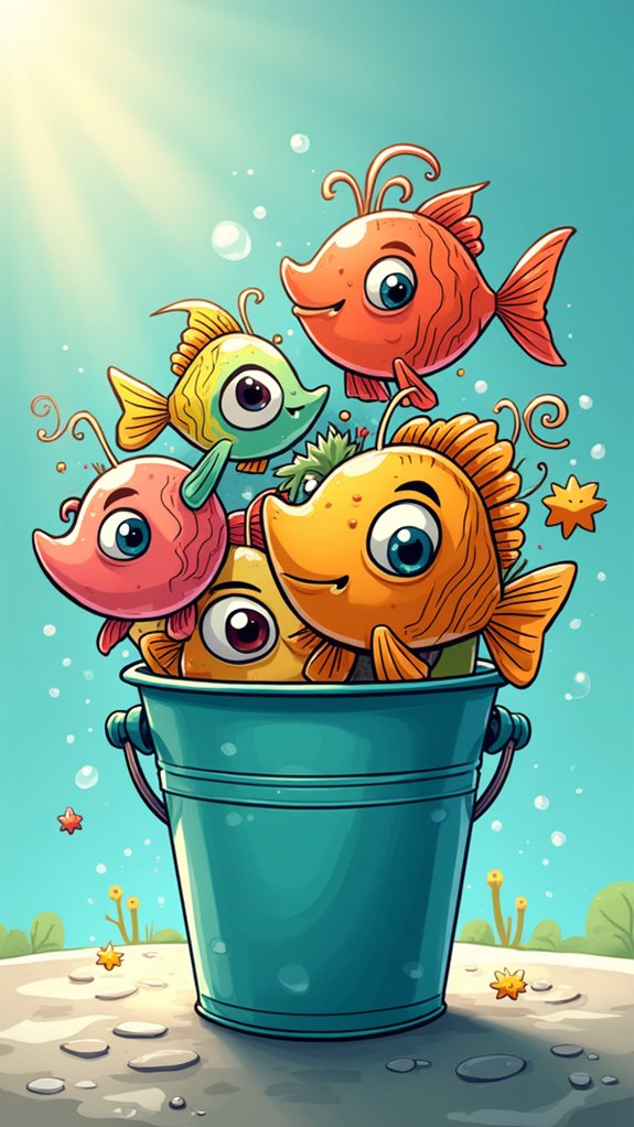 silly fish filled bucket