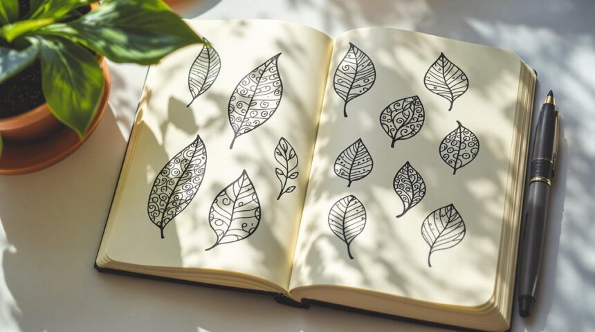 simple leaf doodle ideas