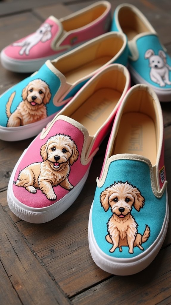 stylish goldendoodle canvas slip ons