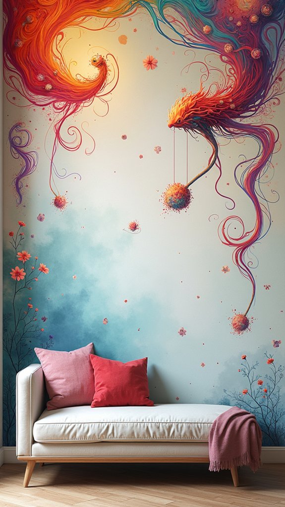 surreal dreamy doodle installations