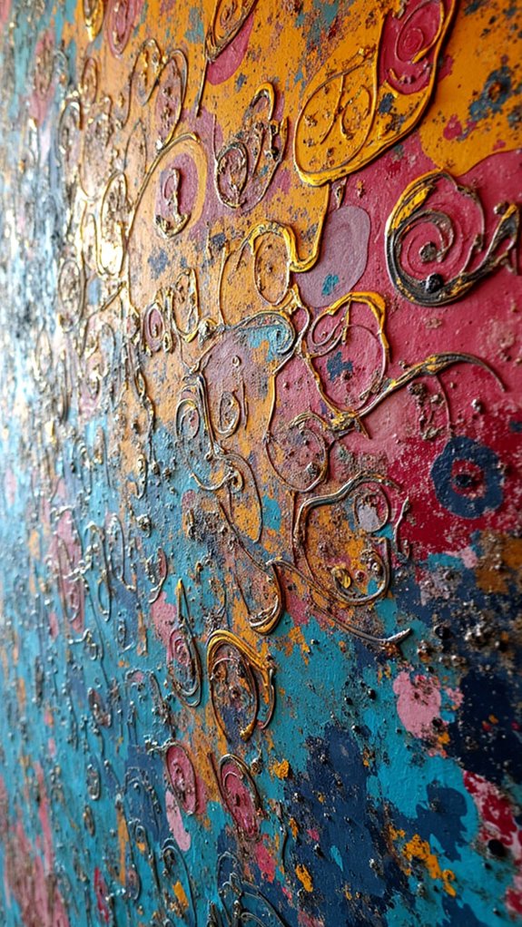 textured layered mixed media art