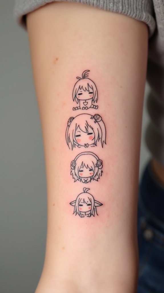 tiny anime character tattoos