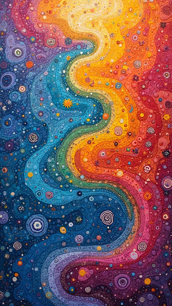 vibrant rainbow wave patterns