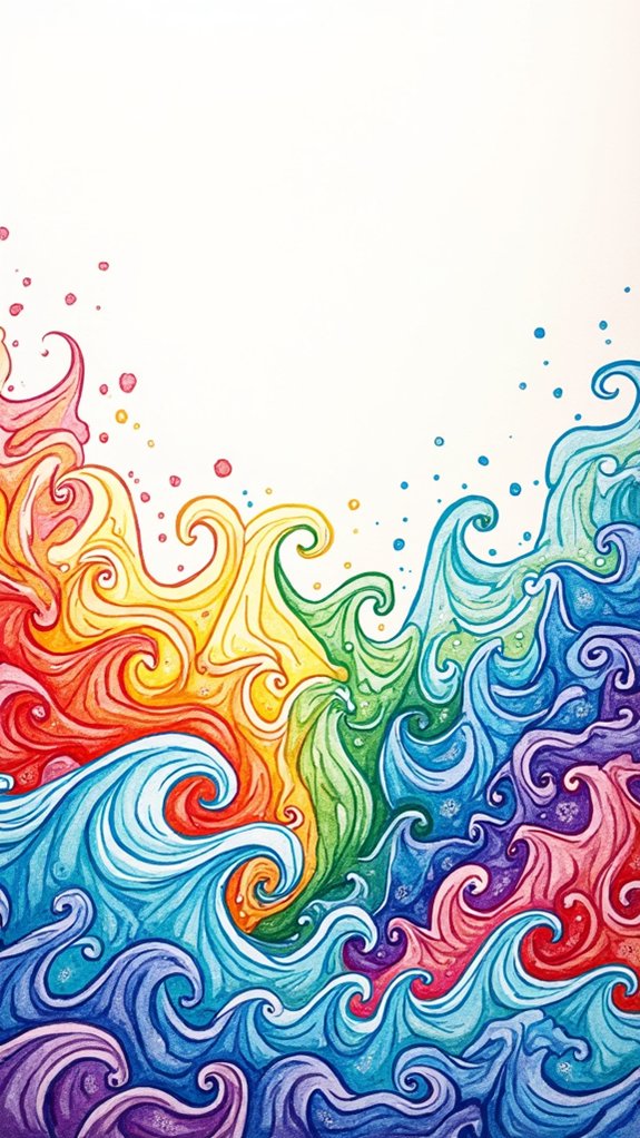 wavy rainbow color patterns
