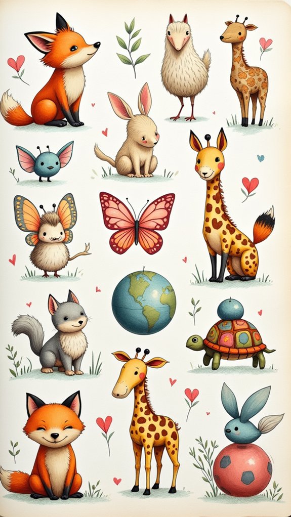 whimsical animal doodle fun