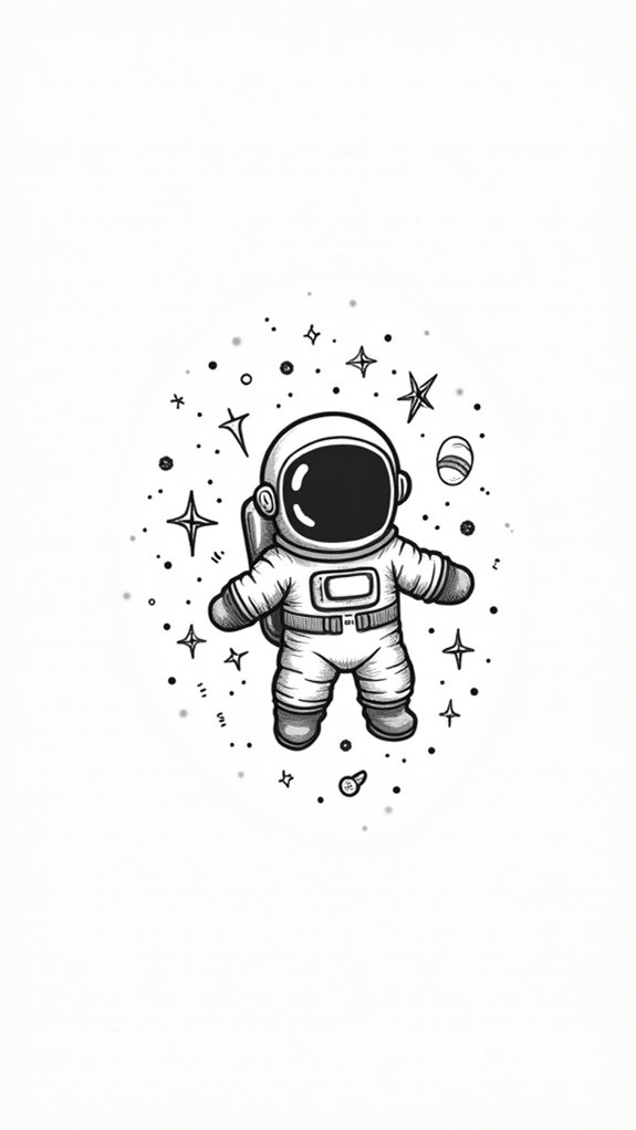 whimsical astronaut tattoo adventures