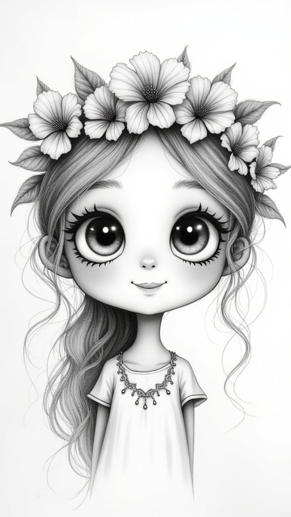 whimsical flower crown girl