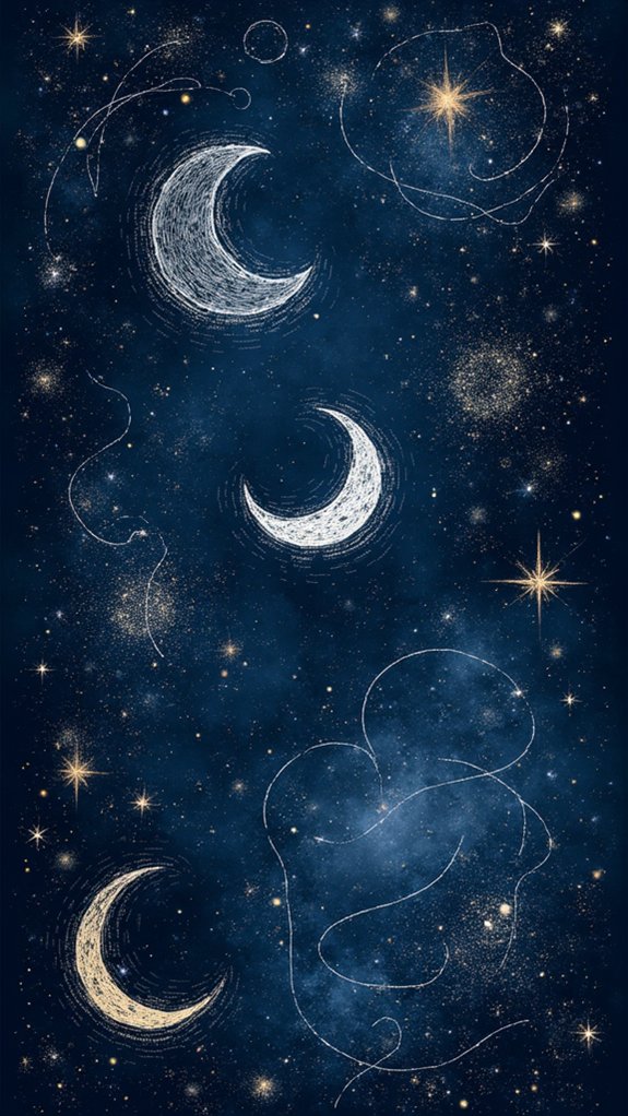 whimsical night sky doodles