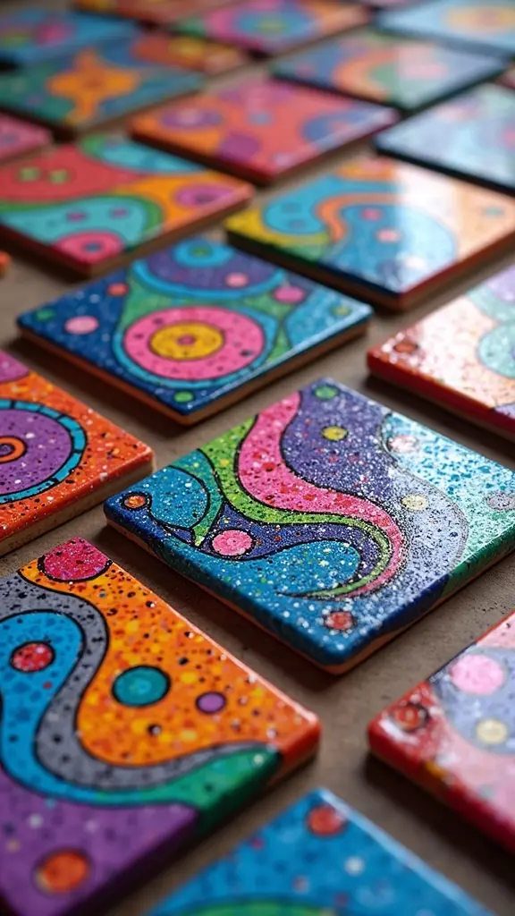 abstract art coasters creation