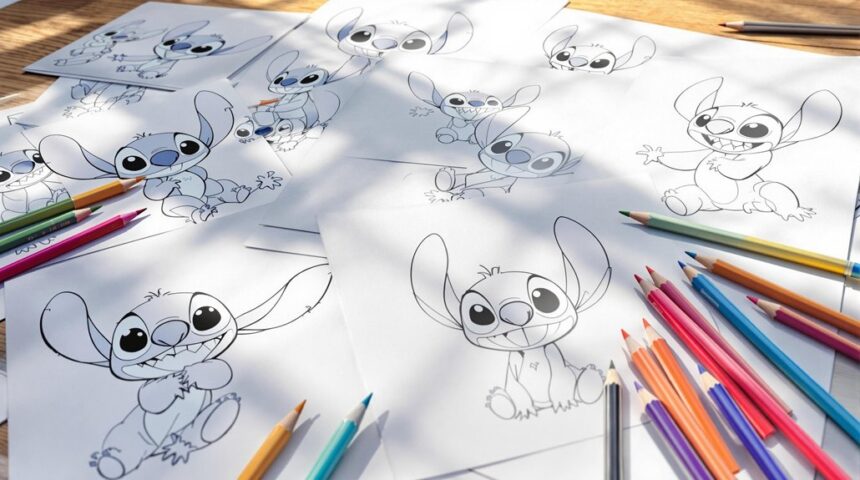 adorable stitch coloring pages