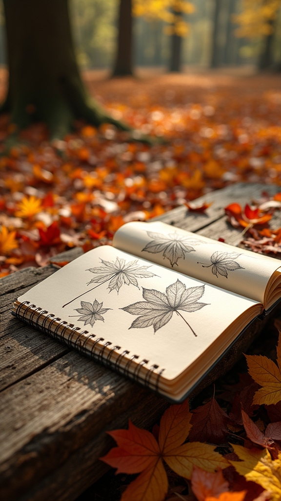 autumn leaves sketching techniques