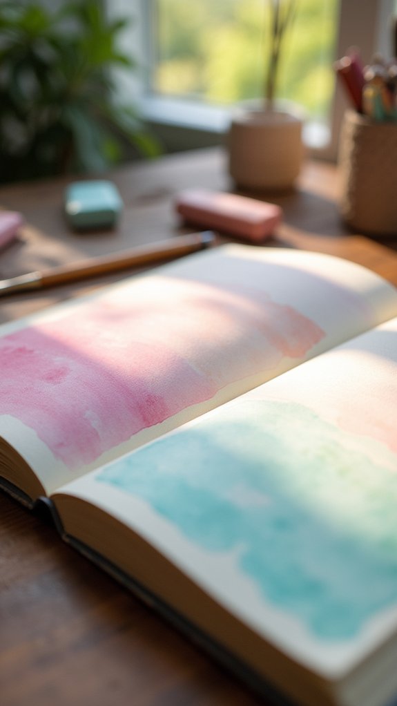 blending pastel gradient washes