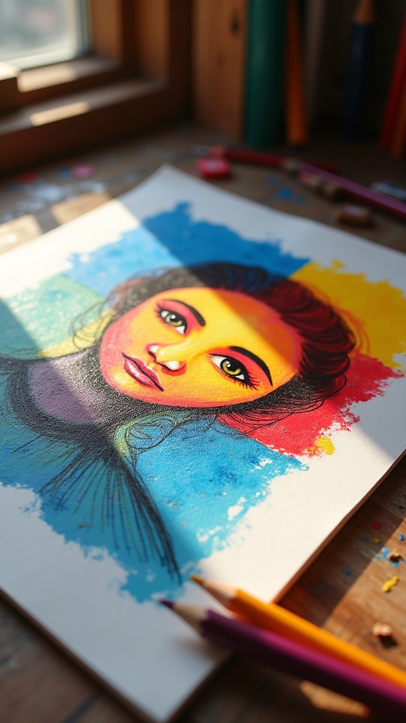 bold color self portraits enhanced