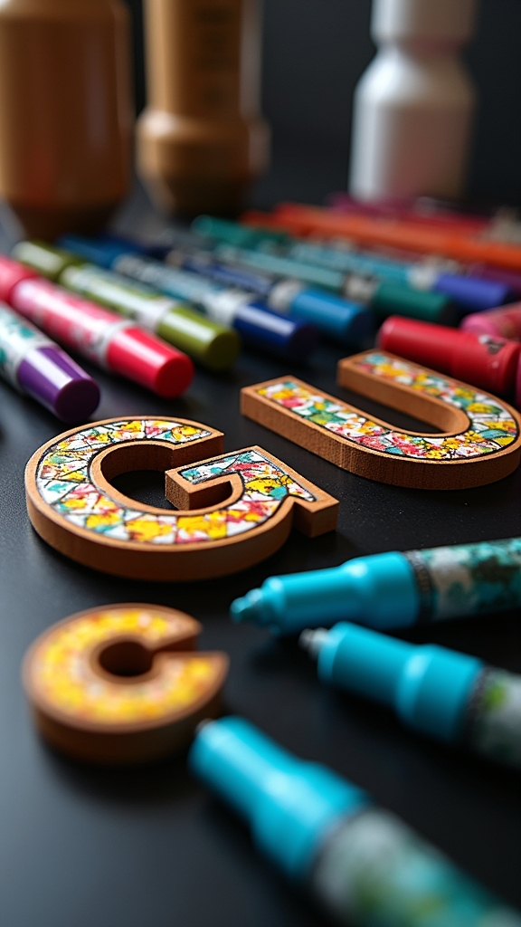 bold colorful mdf letter art