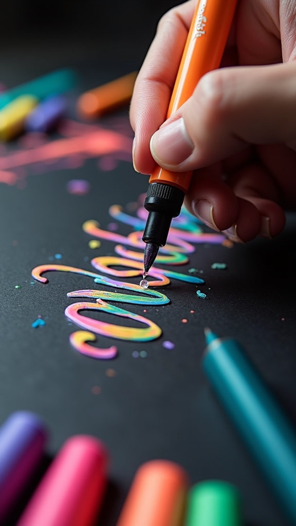 bold colors on black
