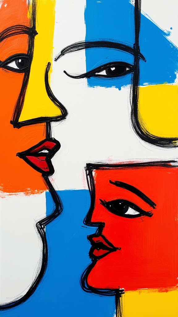 bold expressive abstract faces