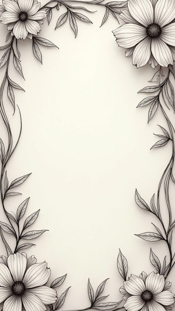 botanical art sketchbook borders