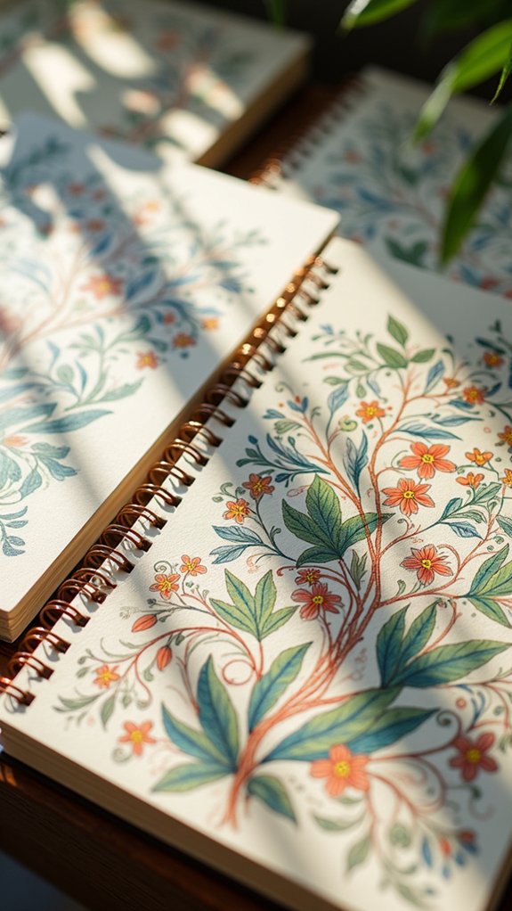 botanical illustration sketchbook covers